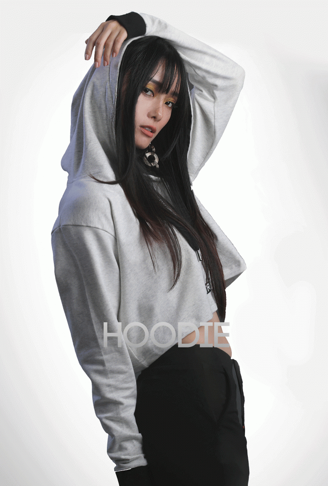 Hoodie Girl Crop Top (Gray)